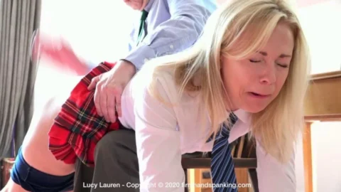 Discipline Delight – Lucy Lauren Over Philip Johnson’s Knee